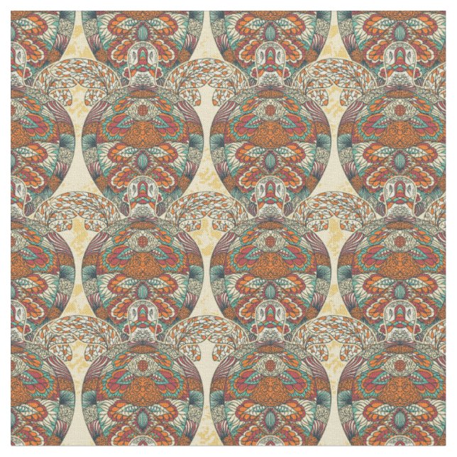 Tissu Motif floral de tortue (Fermer)