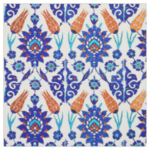 Tissu Motif floral de tuile d'Azulejo de Portugais