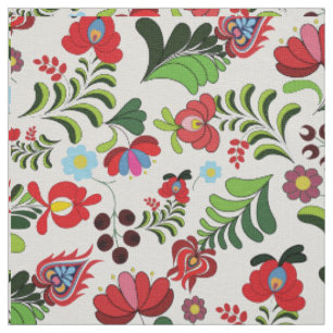 Tissu Motif floral folklorique d'Europe de l'Est