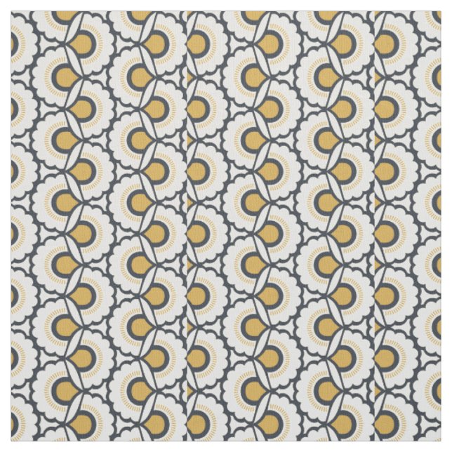 Tissu Motif floral géométrique (Échantillon)
