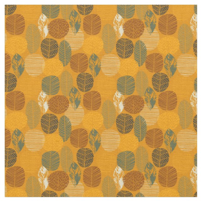 Tissu Motif forestier d'automne coloré (Fermer)