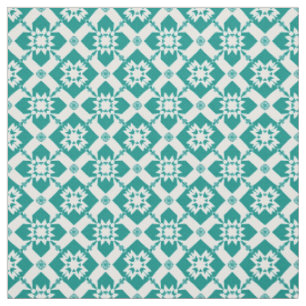 Tissu Motif Géométrique Abstrait en Blanc et Vert