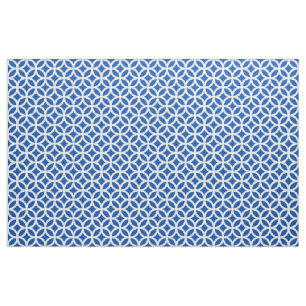 Tissu Motif géométrique bleu Cobalt