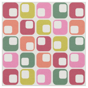 Tissu Motif géométrique Carré rétro lumineux