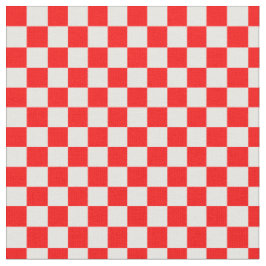 Tissu Motif géométrique croate rouge blanc Checkers