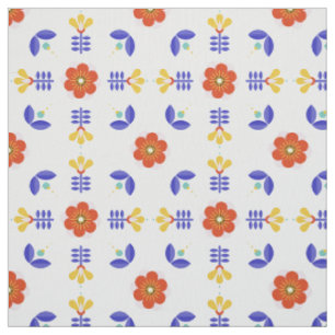 Tissu Motif géométrique de fleur au néon d'art popula