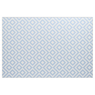 Tissu Motif géométrique de méandre bleu-clair et blan