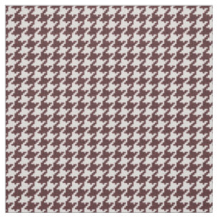 Tissu Motif géométrique de pied-de-poule Brown et blan