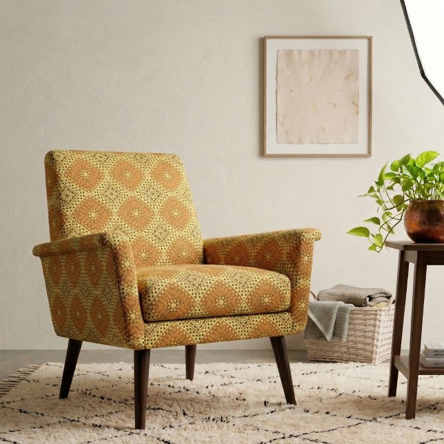 Tissu Motif géométrique en mosaïque jaune et orange (Créateur téléchargé)