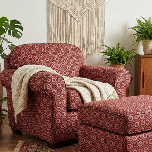Tissu Motif géométrique ethnique de Boho rouge rose