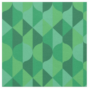 Tissu motif géométrique feuille vert Abstrait