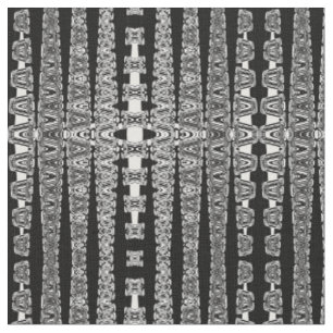 Tissu motif géométrique fractal abstrait noir et blanc