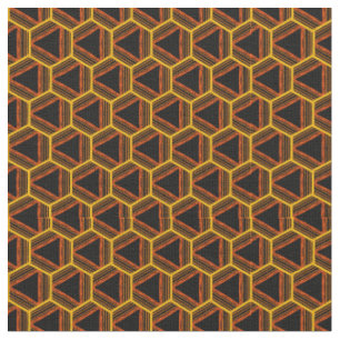 Tissu Motif géométrique graphique Abstrait noir jaune