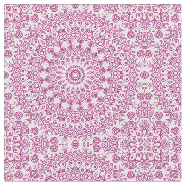 Tissu Motif géométrique mandala magenta (Fermer)