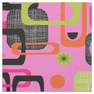 Tissu Motif géométrique moderne du milieu du siècle funk