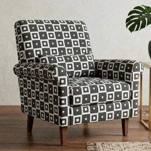 Tissu Motif géométrique moderne en noir et blanc avec de