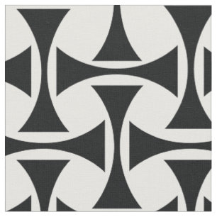Tissu Motif géométrique noir et blanc