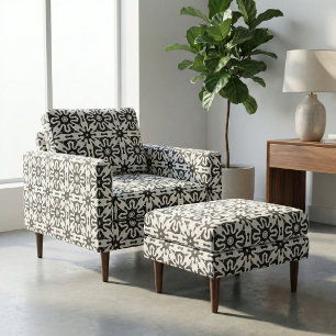 Tissu Motif géométrique noir et blanc Abstrait Op Art