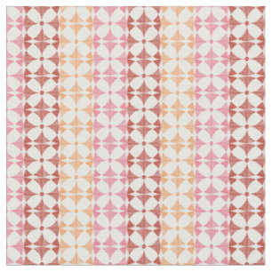 Tissu Motif géométrique rouge rayures ikat