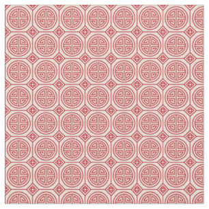 Tissu Motif géométrique traditionnel rouge de Chinois