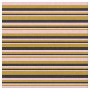 Tissu Motif Goldenrod foncé, rose et ligne noire