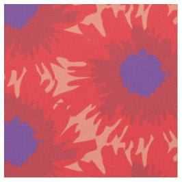 Tissu Motif graphique vif rouge violet simple pavot