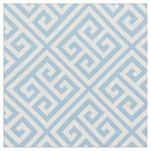 Tissu Motif grec bleu ciel