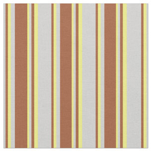 Tissu Motif gris clair, sienne et jaune