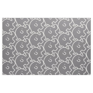 Tissu Motif gris mignon d'éléphants