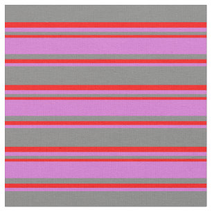 Tissu Motif gris, orchidée et rouge