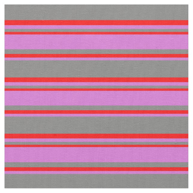 Tissu Motif gris, orchidée et rouge (Fermer)