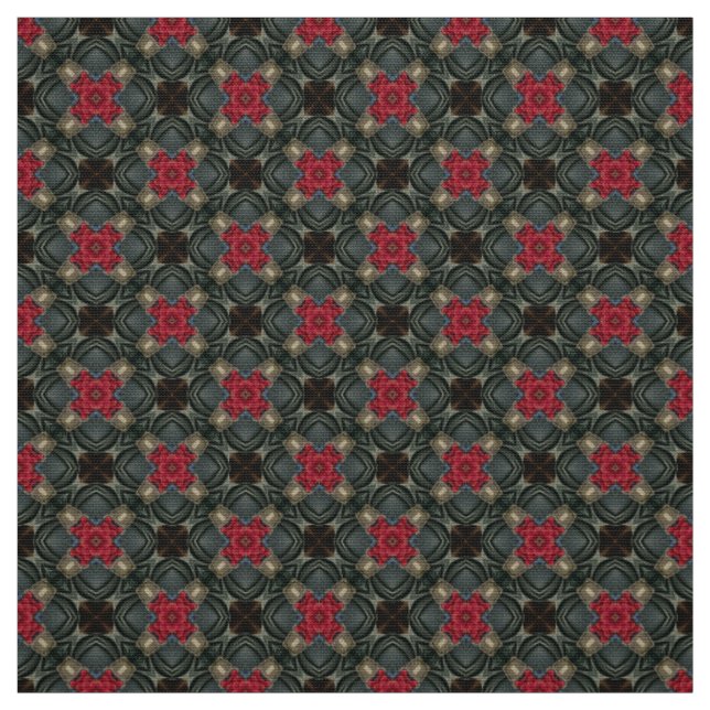 Tissu motif gris rouge Glitch2 (Échantillon)
