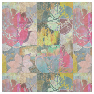 Tissu Motif grunge floral d'art