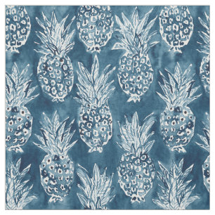 Tissu Motif hawaïen de Boho d'indigo de POSITION