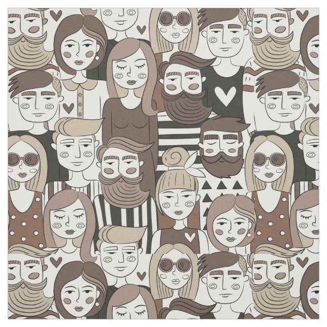 Tissu Motif Hipster (Échantillon)