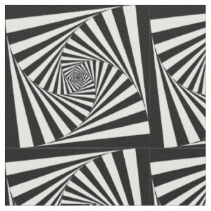 Tissu Motif hypnotique de Georgeous de hippie noir et