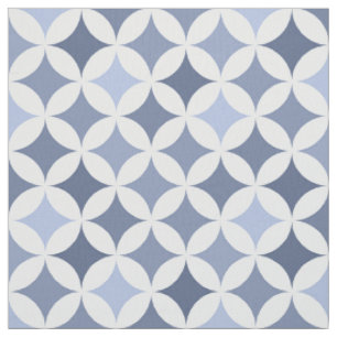 Tissu Motif Hypocycloid géométrique bleu d'hortensia