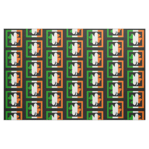Tissu Motif irlandais de shamrock de drapeau