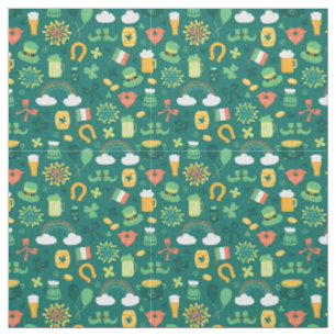 Tissu Motif irlandais mignon d'icône