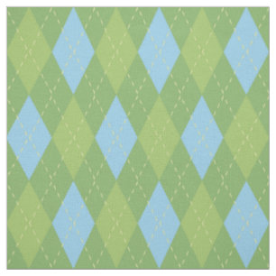 Tissu Motif Jacquard bleu et vert Pastel