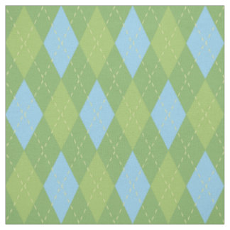 Tissu Motif Jacquard bleu et vert Pastel