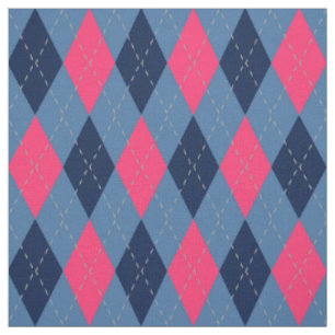 Tissu Motif Jacquard rose et bleu