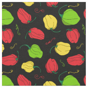 Tissu Motif jamaïcain Scotch Bonnet Chili