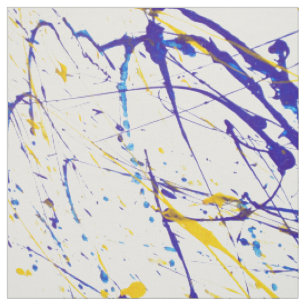 Tissu Motif jaune bleu moderne d'éclaboussures