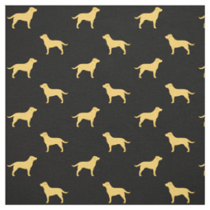 Tissu Motif jaune de silhouettes de labrador retriever