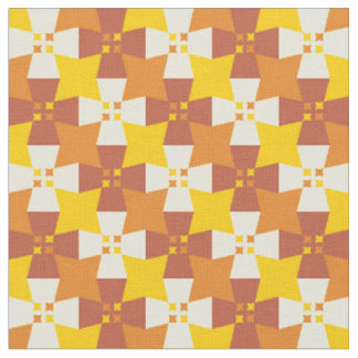Tissu Motif jaune et orange d'automne avec étoiles