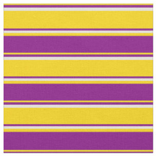 Tissu Motif jaune, violet et beige rayé/lié