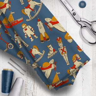 Tissu Motif Jouet vintage Rouge/Gold ID783