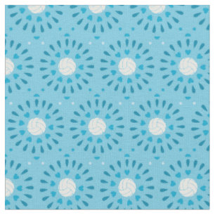 Tissu Motif Kaleidoscope à billes bleues