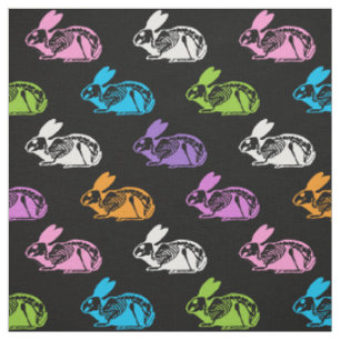 Tissu Motif lapins squelette